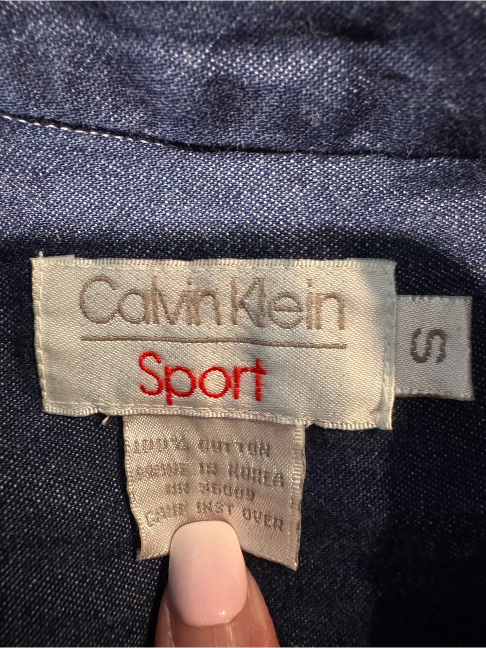Vintage 80s/90s Calvin Klein Sport Blue Denim Button Down Shirt Small